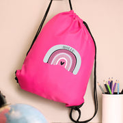 Personalised Rainbow Pink Swim & Kit Bag