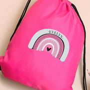 Personalised Rainbow Pink Swim & Kit Bag