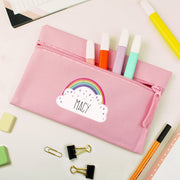 Personalised Children’s Rainbow Pink Pencil Case - Back To School