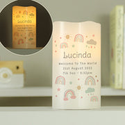 Personalised Rainbow New Baby Night Light LED Candle