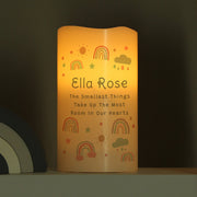 Personalised Rainbow New Baby Night Light LED Candle