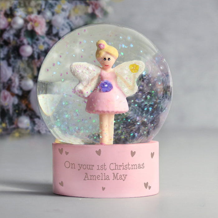 Personalised Fairy Glitter Snow Globe - Any Message