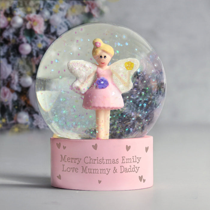 Personalised Fairy Glitter Snow Globe - Any Message