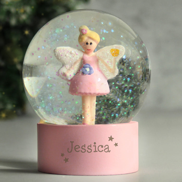 Personalised Fairy Glitter Snow Globe - Name