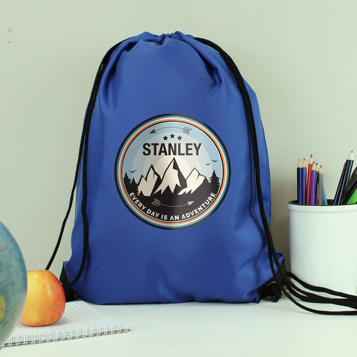 Personalised Adventure Blue Swim & Kit Bag