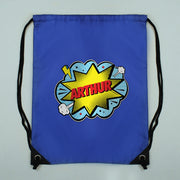 Personalised Superhero Comic Book Blue Swim & Kit Bag