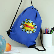 Personalised Superhero Comic Book Blue Swim & Kit Bag