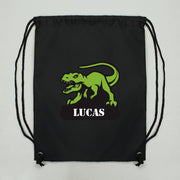 Personalised Dinosaur Black Swim & Kit Bag