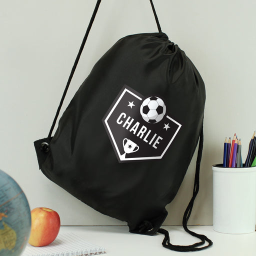 Personalised Football Black Swim & Kit Bag