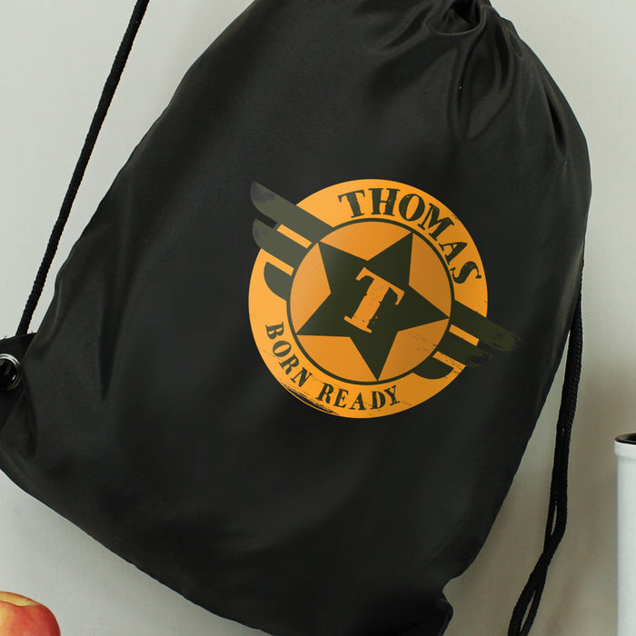 Personalised Badge Black Swim & Kit Bag