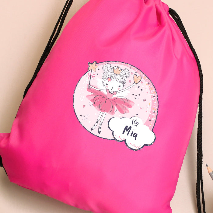 Personalised Princess Ballerina Swim & Kit Bag