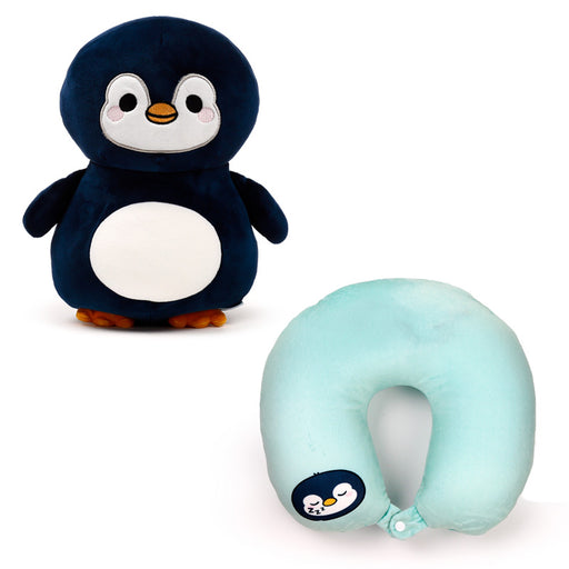 Swapseazzz Adoramals Ocean Penguin 2-in-1 Plush Travel Pillow & Toy