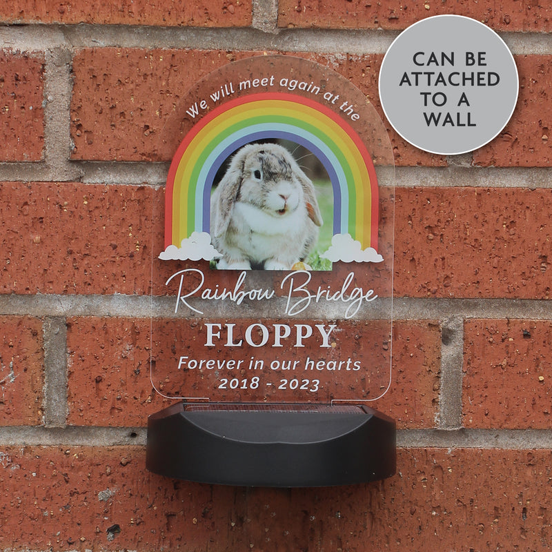 Personalised Rainbow Bridge Pet Memorial Outdoor Solar Light