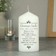 Personalised Sentiments 'Those We Love' Memorial Pillar Candle