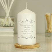 Personalised Sentiments Memorial Pillar Candle