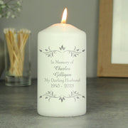 Personalised Sentiments Memorial Pillar Candle