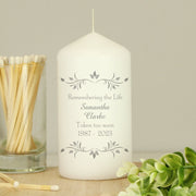 Personalised Sentiments Memorial Pillar Candle