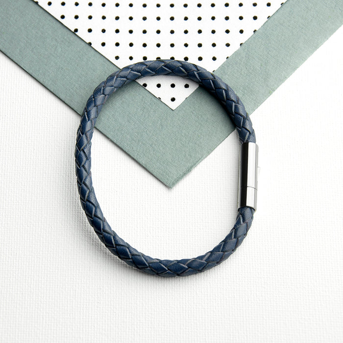 Personalised Men's Anchor Capsule Leather Bracelet