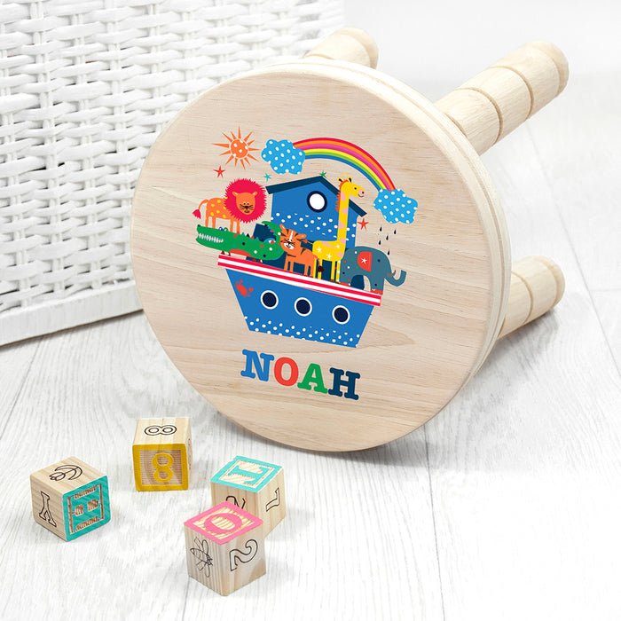 Personalised Kid’s Noah's Ark Wooden Stool