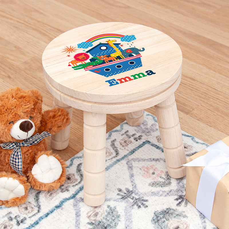 Personalised Kid’s Noah's Ark Wooden Stool