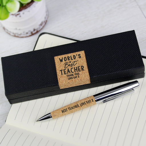 Personalised World’s Best Teacher Cork Pen Set