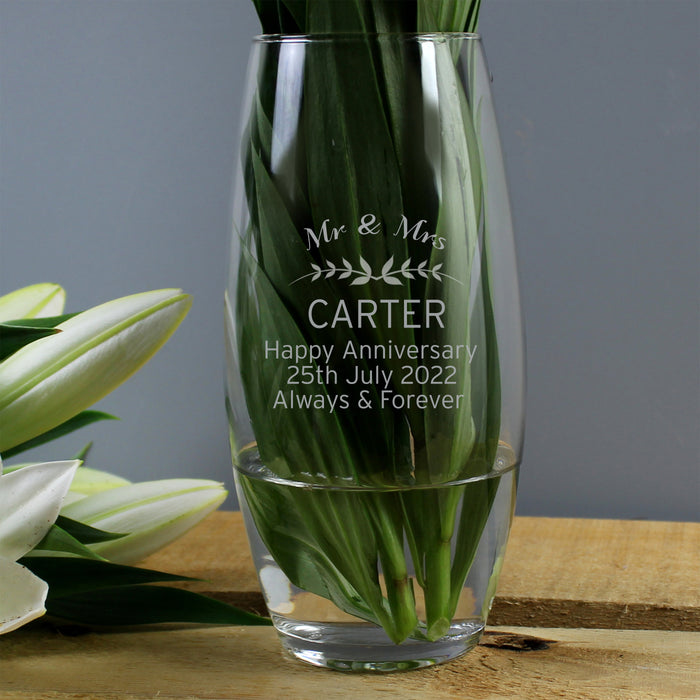 Personalised Elegant Glass Vase