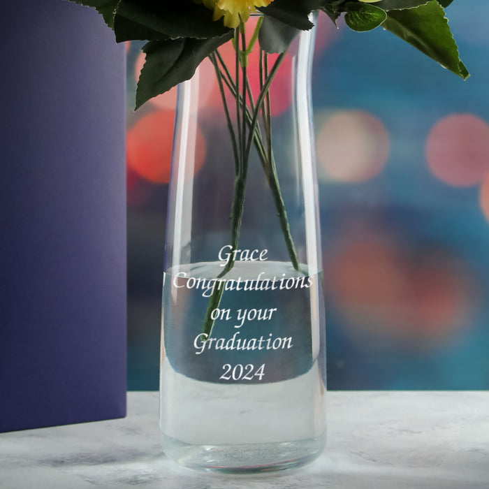 Personalised Engraved 25cm Vera Vase, Customise with Any Message