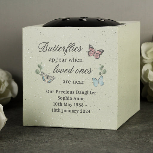 Personalised Butterflies Appear Memorial Graveside Vase