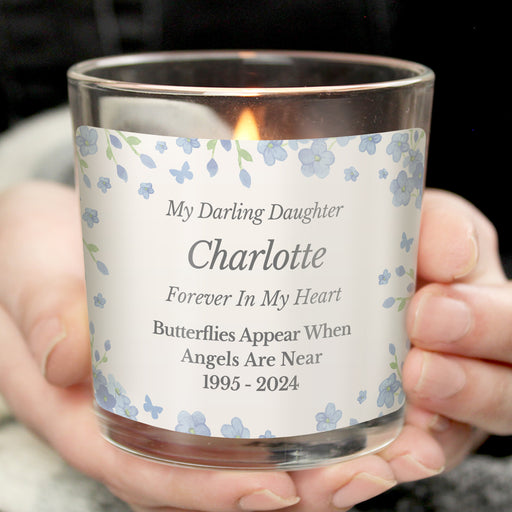 Personalised Memorial Forget Me Not Candle Jar