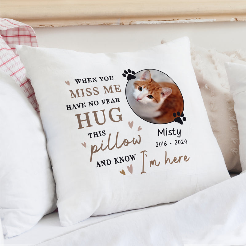 Personalised Cat Memorial Photo Upload Cushion Pillow