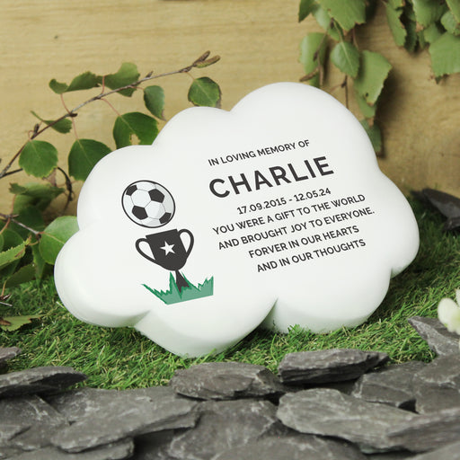 Personalised Football Resin Cloud Memorial Plaque