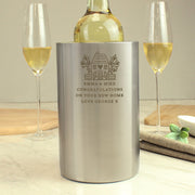 Engraved House Stainless Steel Wine Cooler