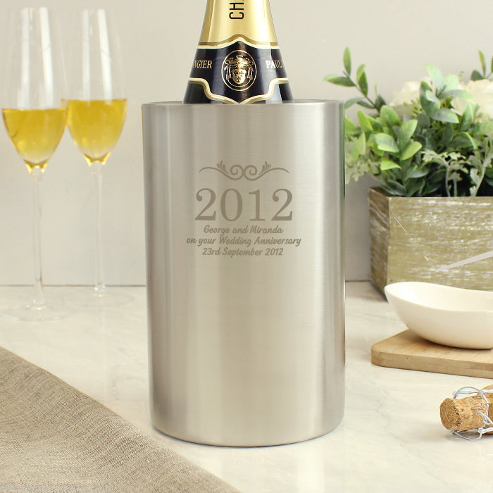 Engraved Birthday Anniversary Stainless Steel Wine Cooler
