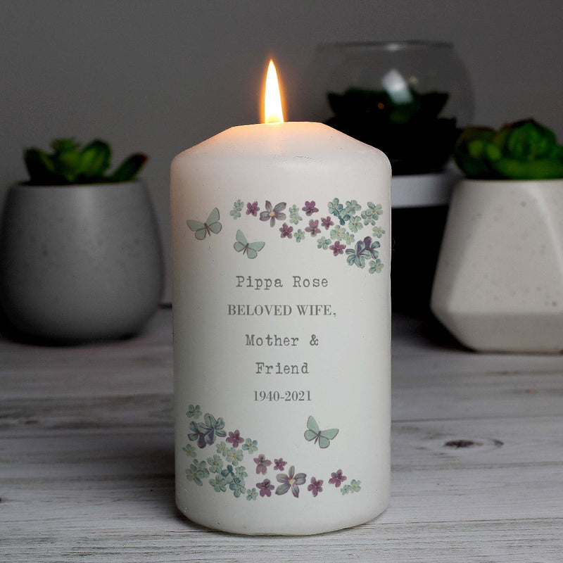 Personalised Forget Me Not Candle
