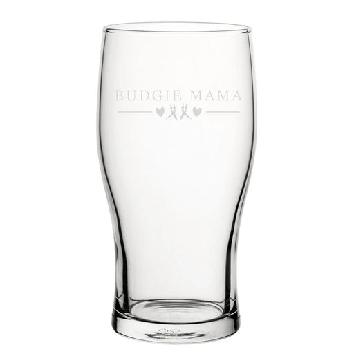Funny Novelty Budgie Mama Pint Glass
