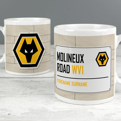 Personalised Wolves Football Club Street Sign Mug