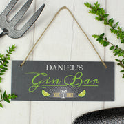 Personalised Gin Bar Printed Hanging Slate Sign | Gin Lover Gift