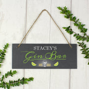 Personalised Gin Bar Printed Hanging Slate Sign | Gin Lover Gift