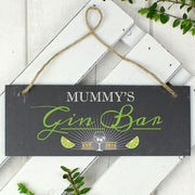 Personalised Gin Bar Printed Hanging Slate Sign | Gin Lover Gift
