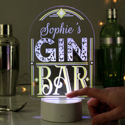 Personalised Gin Bar LED Colour Changing Light Sign
