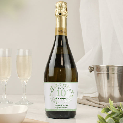 Personalised Botanical Anniversary Prosecco