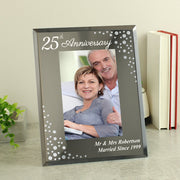 Personalised Any Year Anniversary Diamante Glass Photo Frame 6 X 4