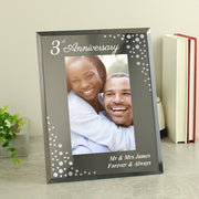 Personalised ANY YEAR Anniversary Diamante Glass Photo Frame 6 X 4