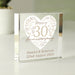 Personalised 30th Pearl Wedding Anniversary Crystal Glass Block