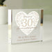 Personalised 30th Pearl Wedding Anniversary Crystal Glass Block