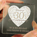 Personalised 30th Pearl Wedding Anniversary Crystal Glass Block