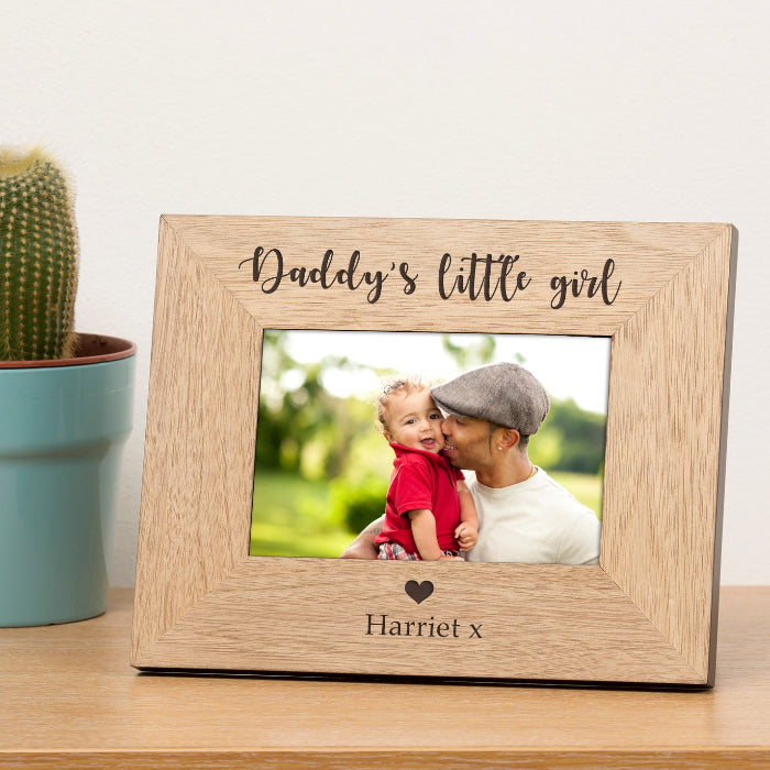 Engraved Daddy's Little Girl Wooden Photo Frame