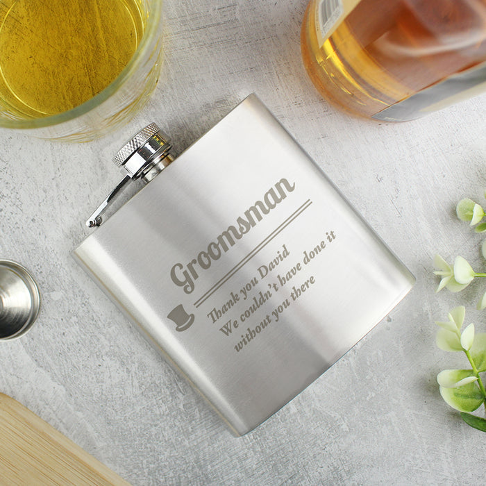 Personalised Groomsman Hip Flask With Gift Box