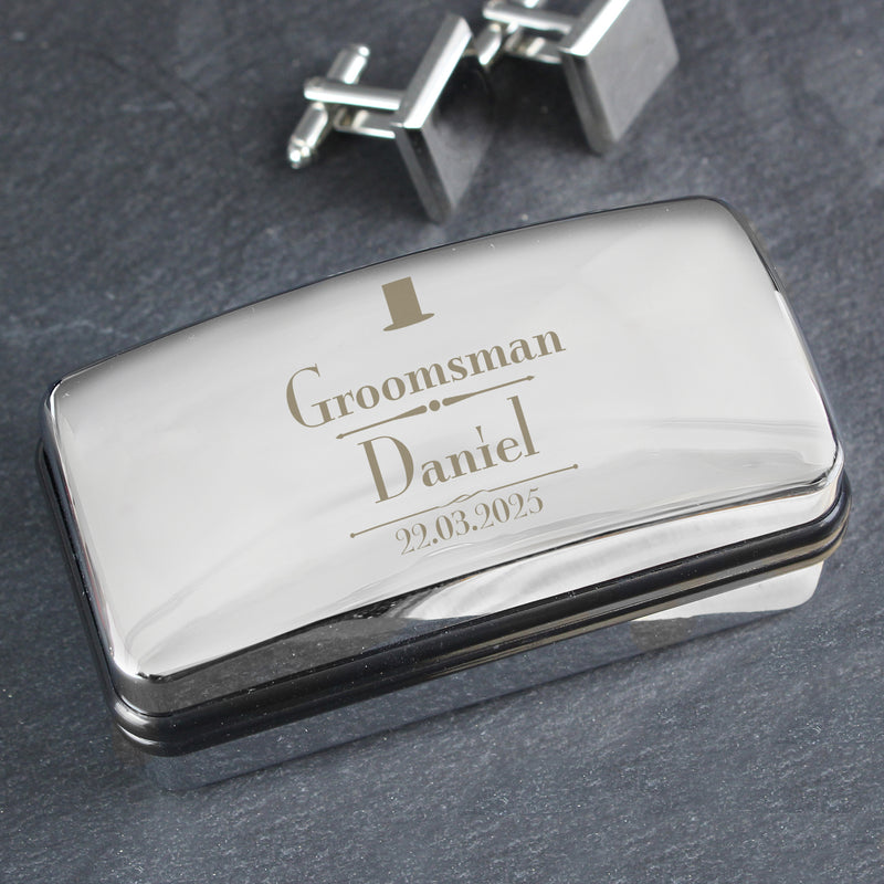 Engraved Groomsman Cufflink Box