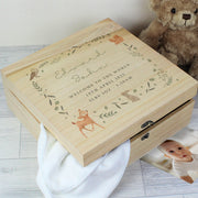 Personalised Woodland Animal New Baby Keepsake Box